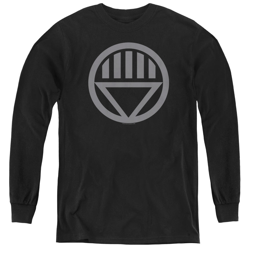 Green Lantern Grey Emblem Youth Long Sleeve T-Shirt