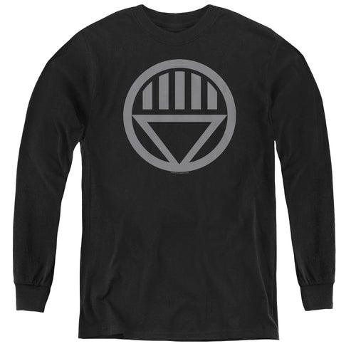 Green Lantern Grey Emblem Youth Long Sleeve T-Shirt