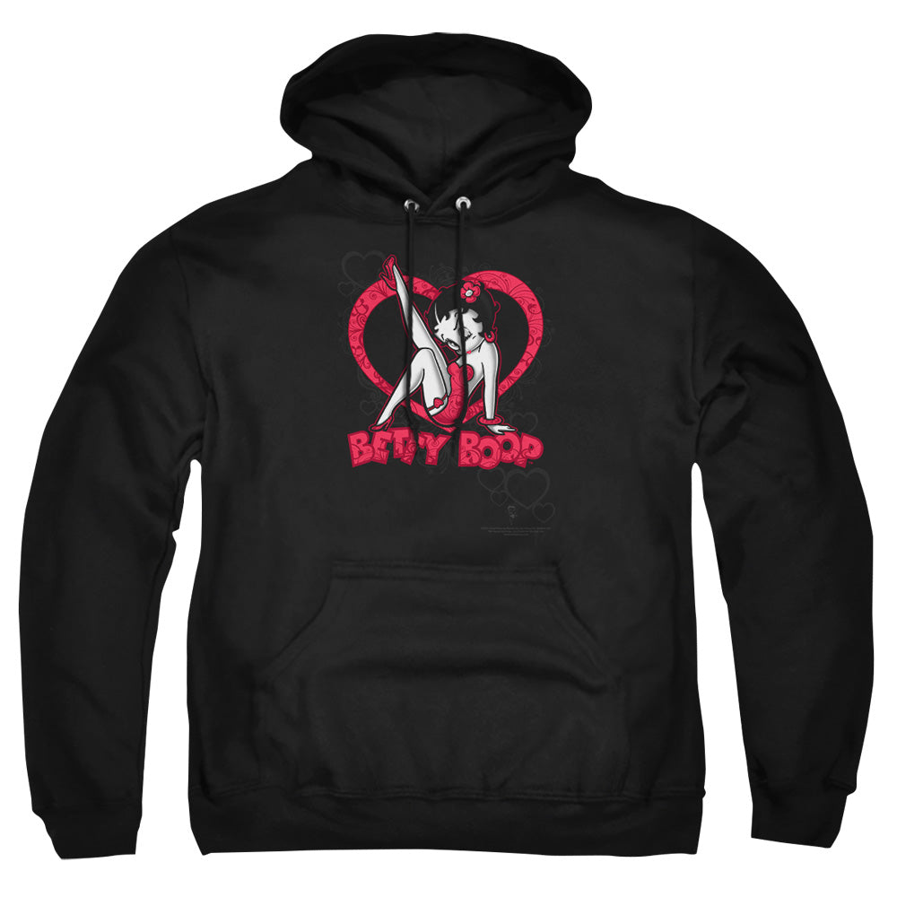 Betty Boop Scrolling Hearts Pullover Hoodie