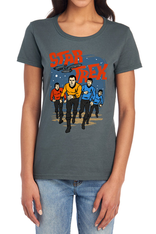 Star Trek Crew Run Forward Womens T-Shirt