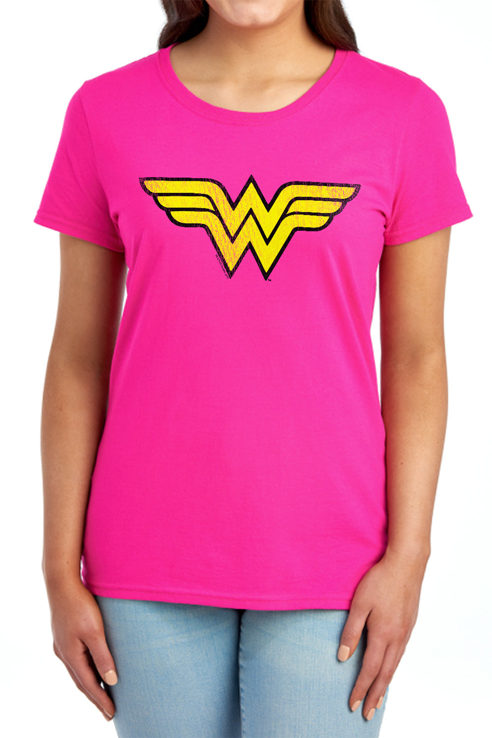 DC Comics Wonder Woman Logo Dist Womens T-Shirt
