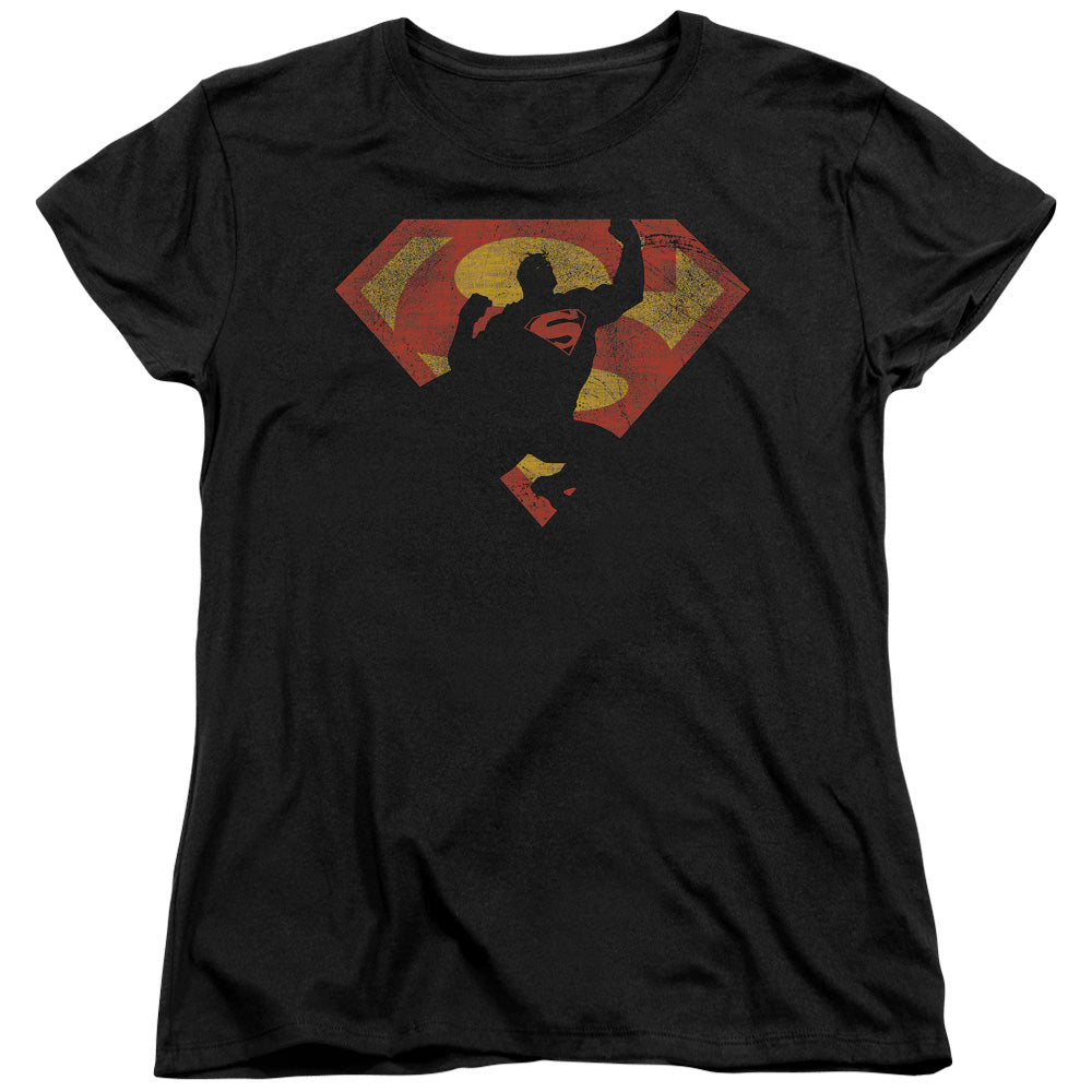 Superman S Shield Knockout Womens T-Shirt