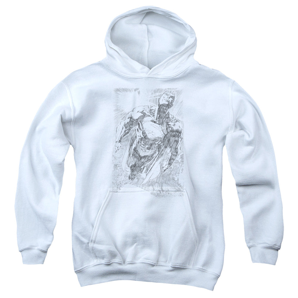 Superman Exploding Space Sketch Youth Hoodie