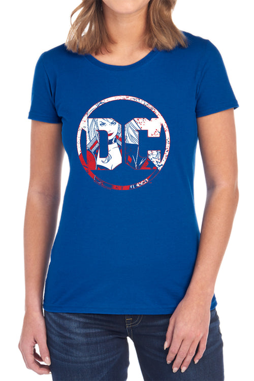 Batman Dc Logo Harley Womens T-Shirt