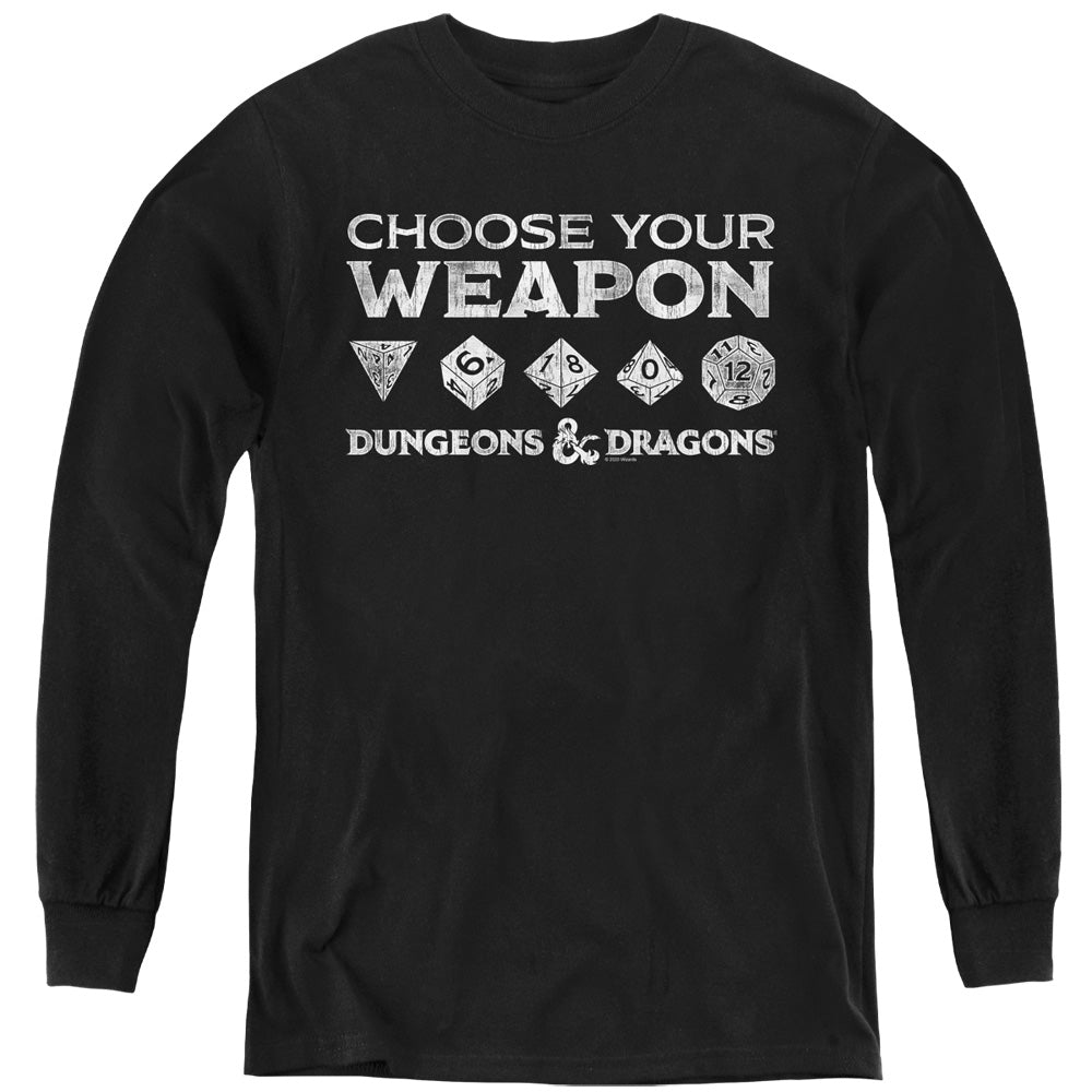 Dungeons & Dragons Choose Your Weapon Dice Youth Long Sleeve T-Shirt
