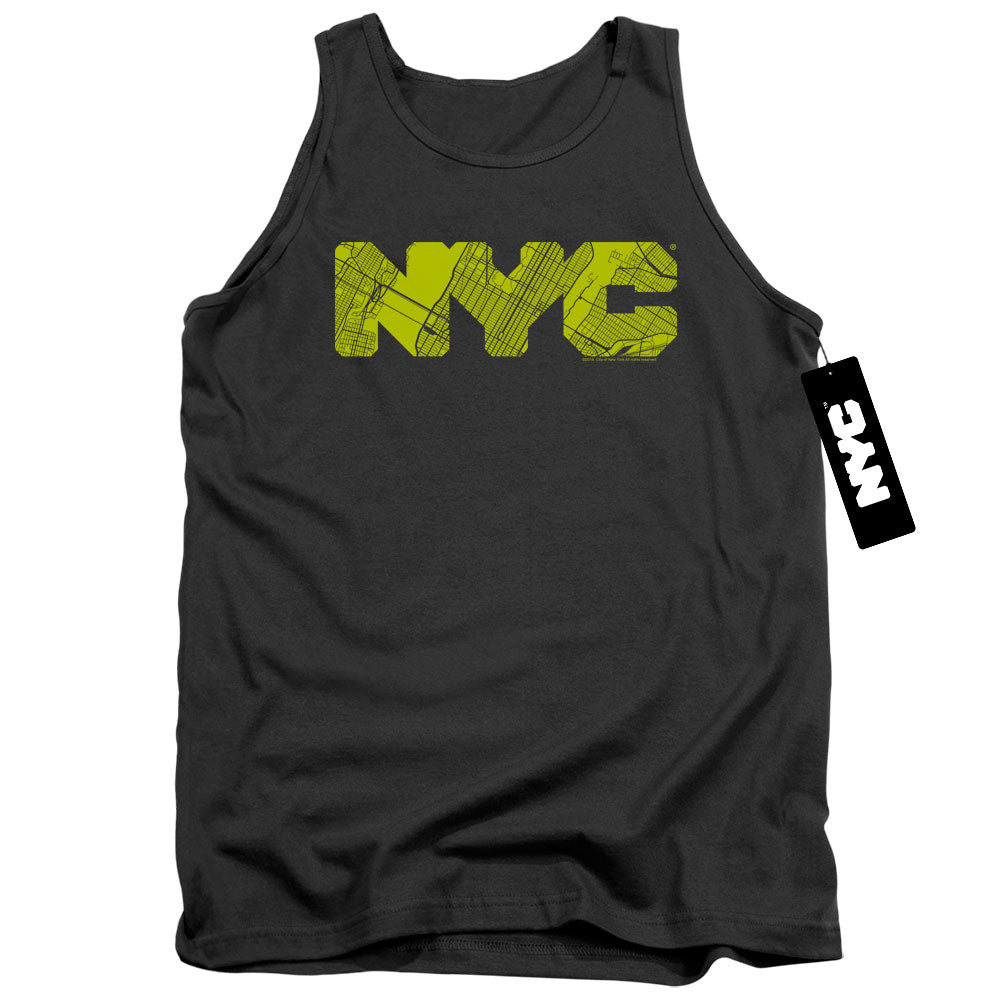 New York City Map Fill Charcoal Tank Top