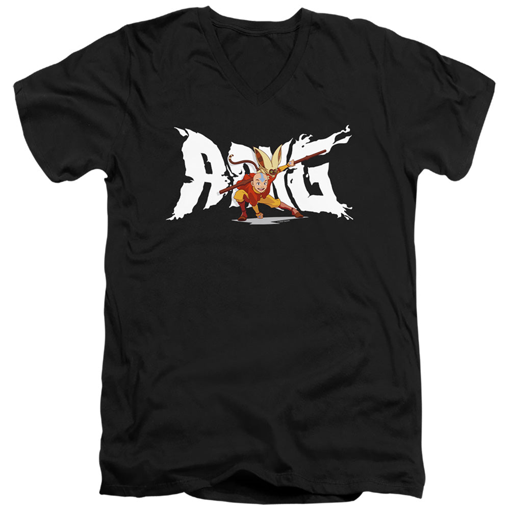 Avatar: The Last Airbender Aang And Momo V-Neck T-Shirt