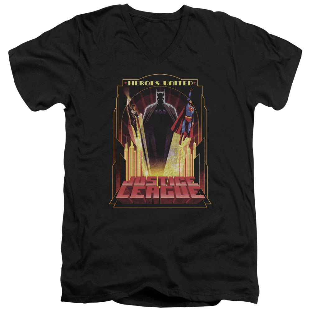 Justice League Heroes United V-Neck T-Shirt