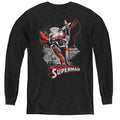 Justice League Superman Red & Gray Youth Long Sleeve T-Shirt