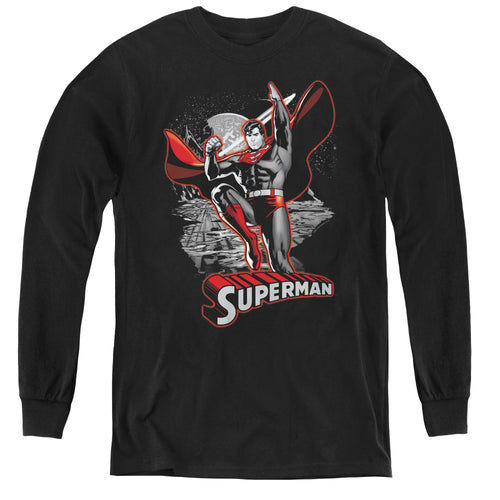 Justice League Superman Red & Gray Youth Long Sleeve T-Shirt