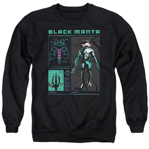 Aquaman Black Manta Stats Crewneck Sweatshirt