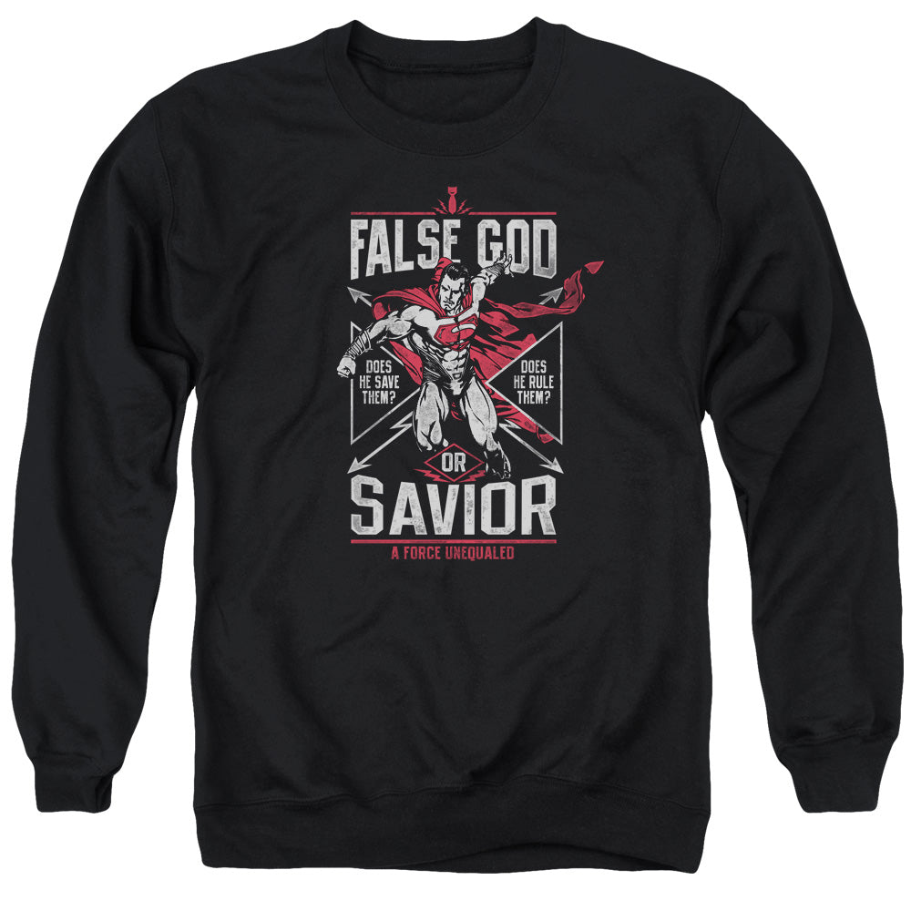 Batman v Superman False God Or Savior Crewneck Sweatshirt