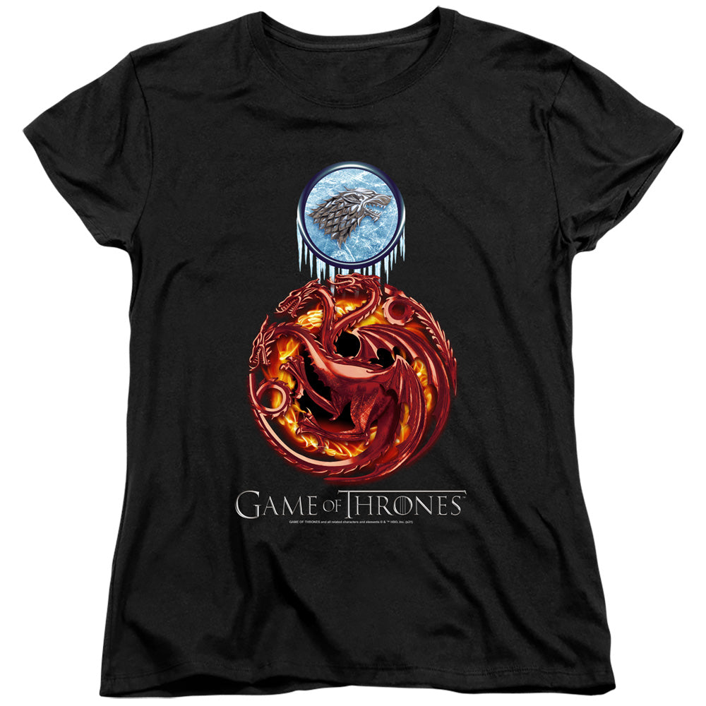 Game of Thrones Combined Targaryn And Stark Womens T-Shirt