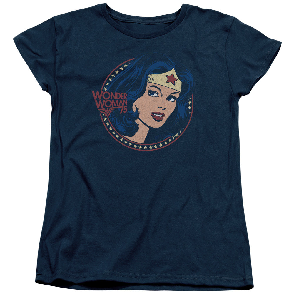 Wonder Woman WW75 Starburst Portrait Womens T-Shirt