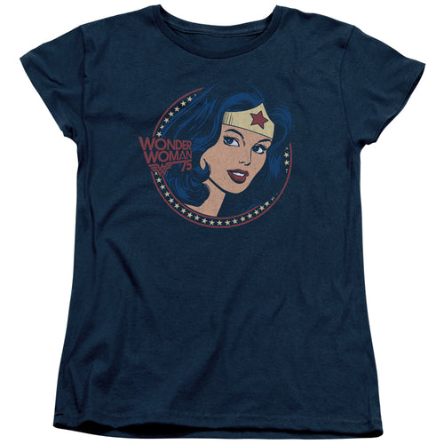 Wonder Woman WW75 Starburst Portrait Womens T-Shirt