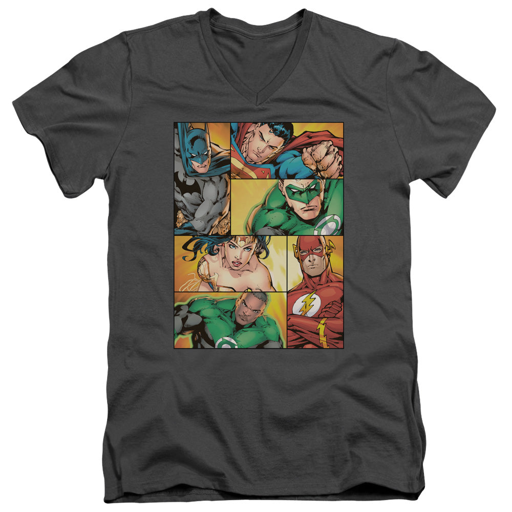 Justice League Hero Boxes V-Neck T-Shirt