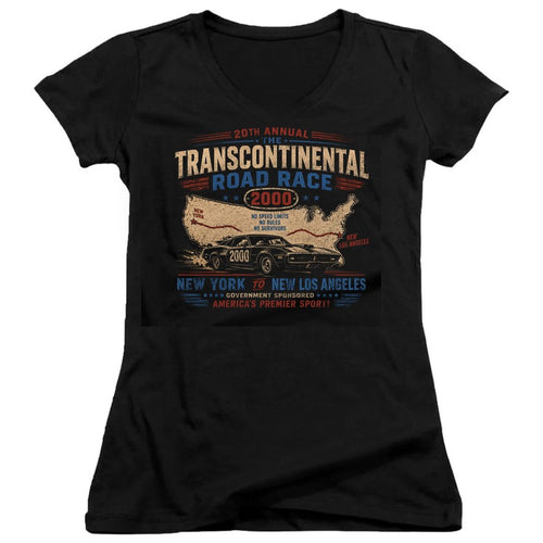 Transcontinental Road Race Juniors V-Neck T-Shirt