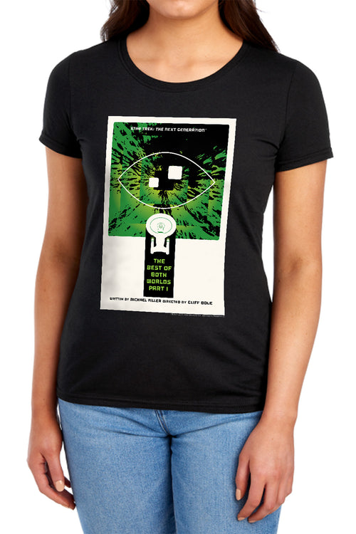 Star Trek The Best of Both Worlds Part I Black Womens T-Shirt