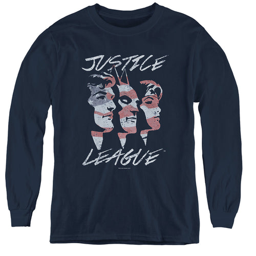 Justice League Justice For America Youth Long Sleeve T-Shirt