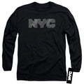 New York City Map Fill Black Long Sleeve T-Shirt