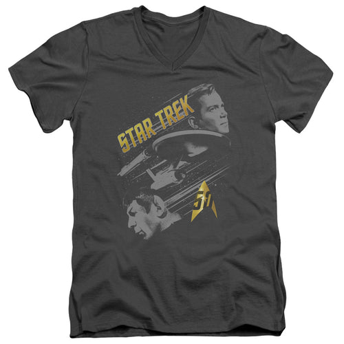 Star Trek Kirk 50 Year Frontier V-Neck T-Shirt
