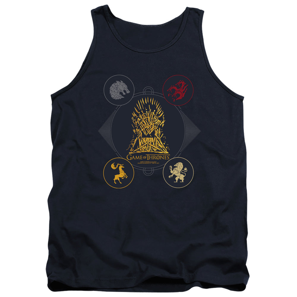 Game of Thrones 4 Houses 4 The Throne Tank Top
