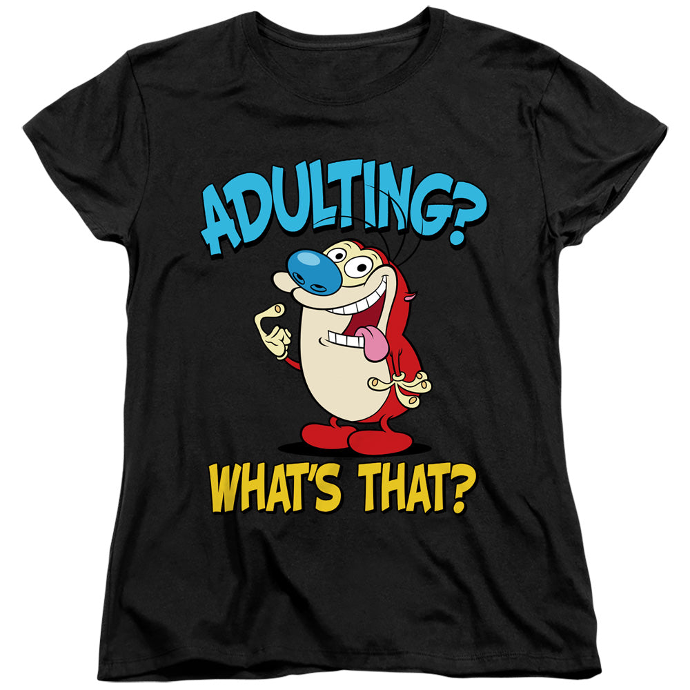 Ren and Stimpy Adulting Stimpy Womens T-Shirt