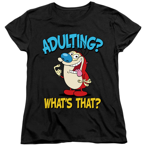 Ren and Stimpy Adulting Stimpy Womens T-Shirt