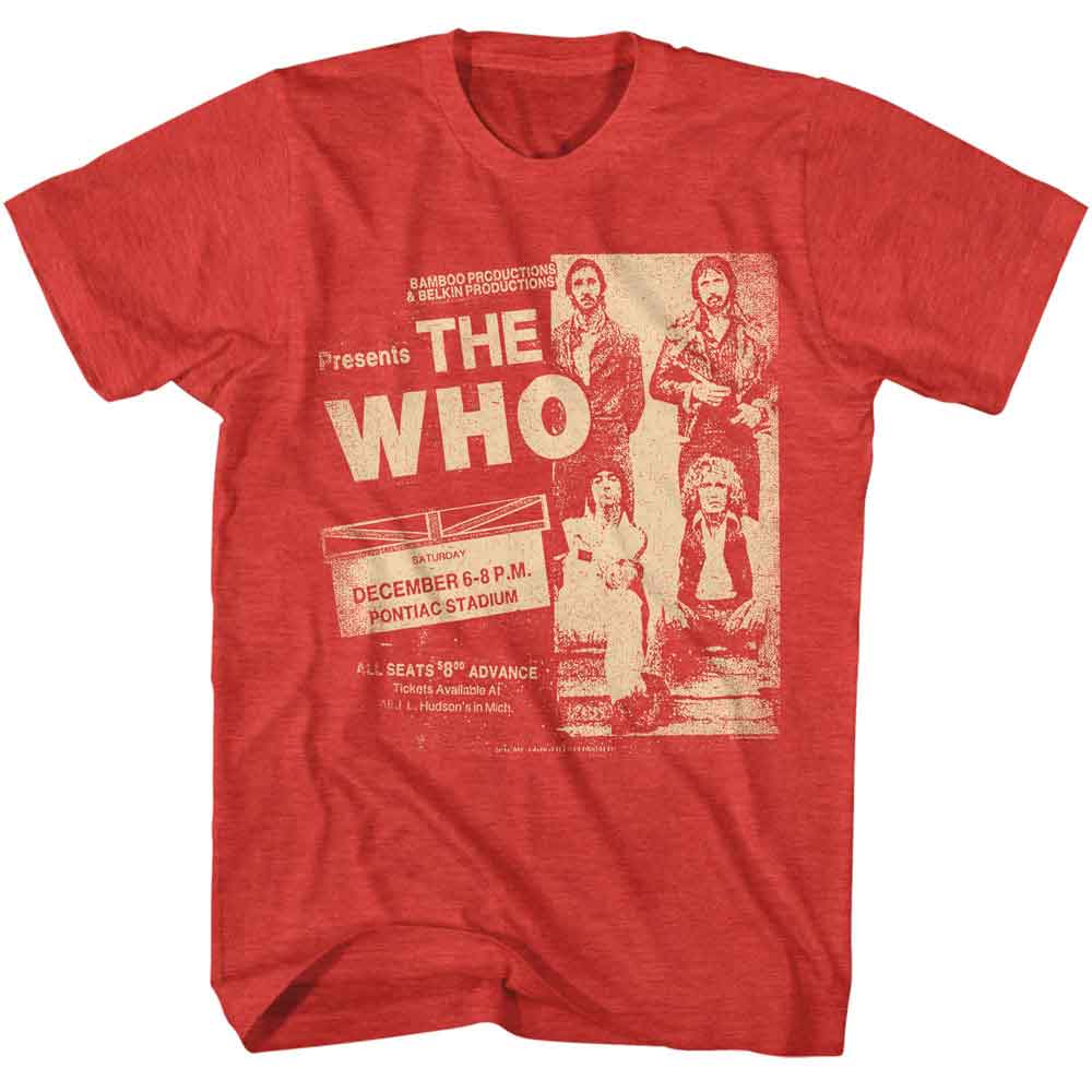 Pontiac Stadium The Who t-shirt in red heather