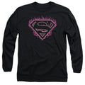 Superman Fuchsia Flames Long Sleeve T-Shirt
