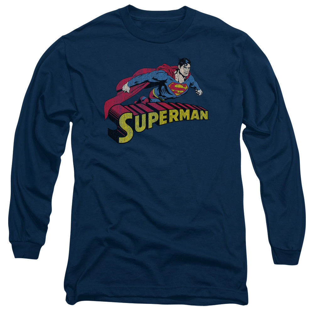 Superman Flying Over Long Sleeve T-Shirt