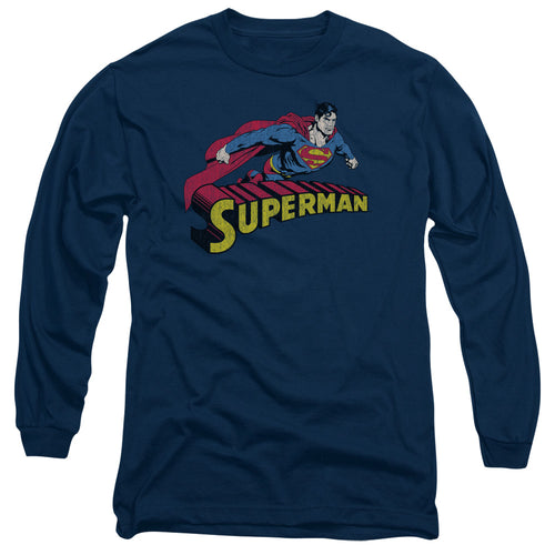 Superman Flying Over Long Sleeve T-Shirt
