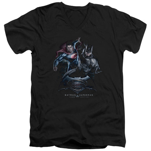 Batman v Superman Team Up V-Neck T-Shirt