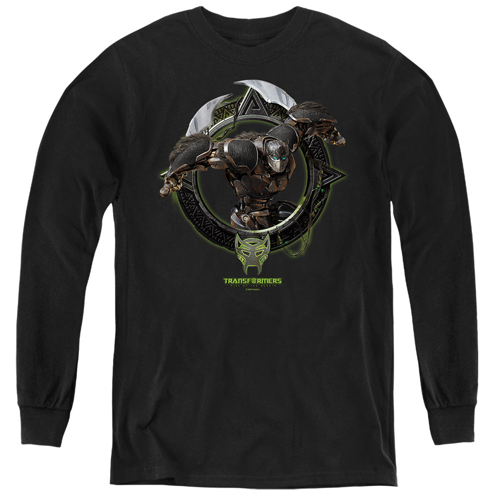 Transformers Optimus Primal Circle Frame Youth Long Sleeve T-Shirt
