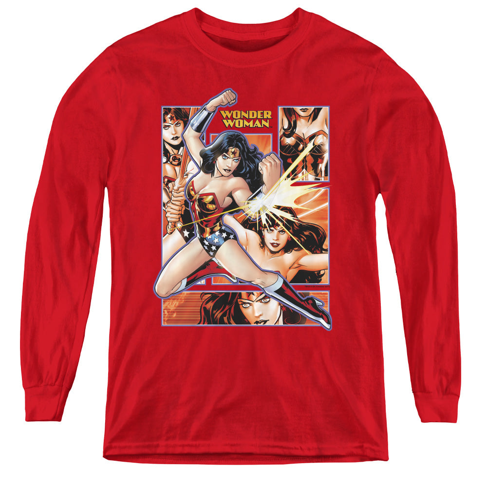 Justice League Wonder Woman Panels Youth Long Sleeve T-Shirt