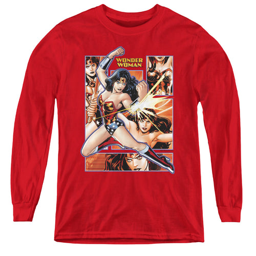 Justice League Wonder Woman Panels Youth Long Sleeve T-Shirt