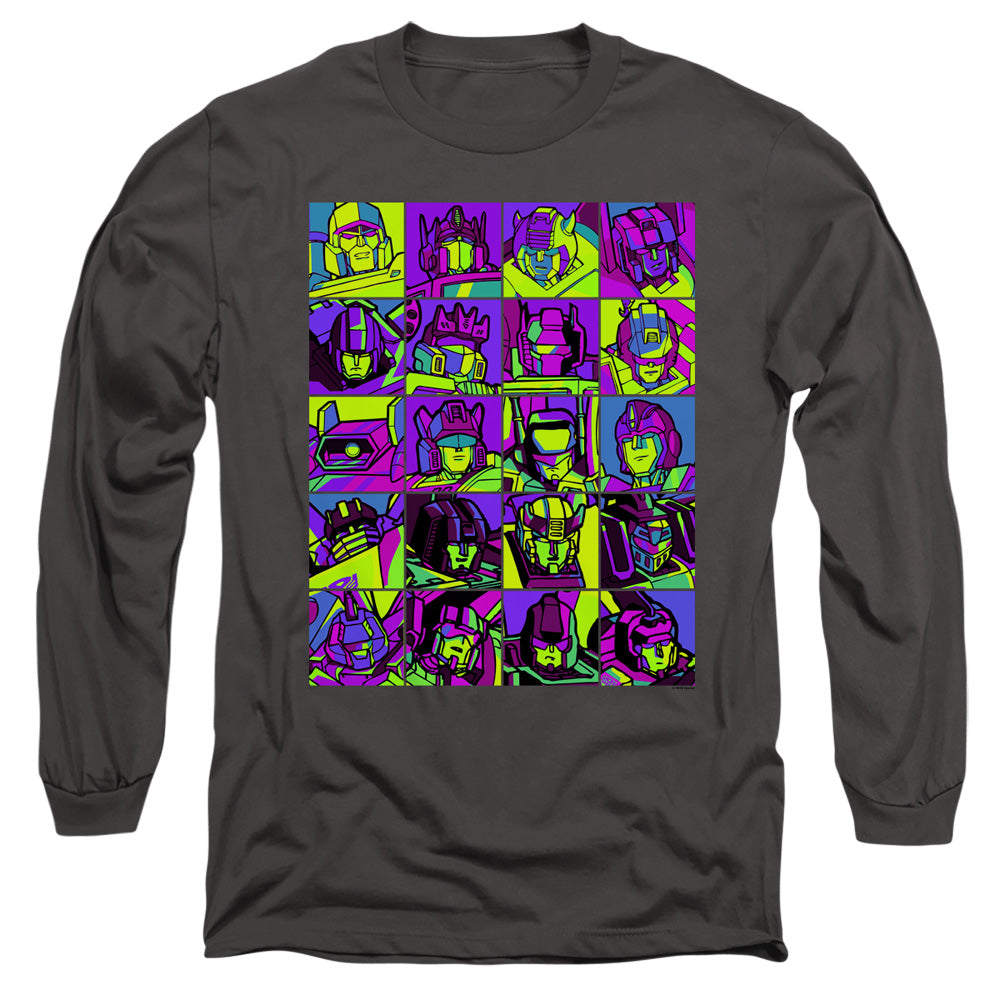 Transformers Squares Charcoal Long Sleeve T-Shirt