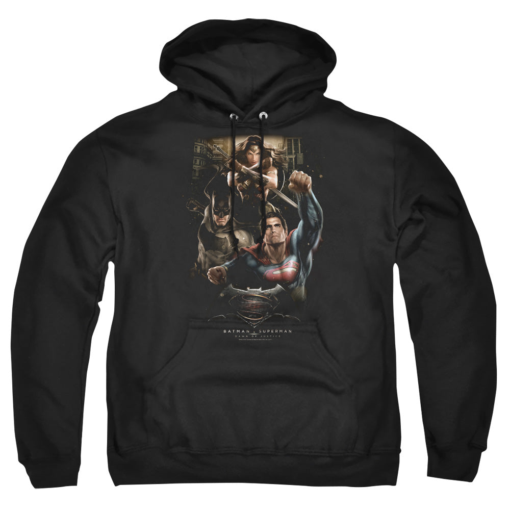 Batman v Superman Three In Action Pullover Hoodie
