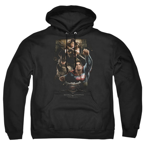 Batman v Superman Three In Action Pullover Hoodie