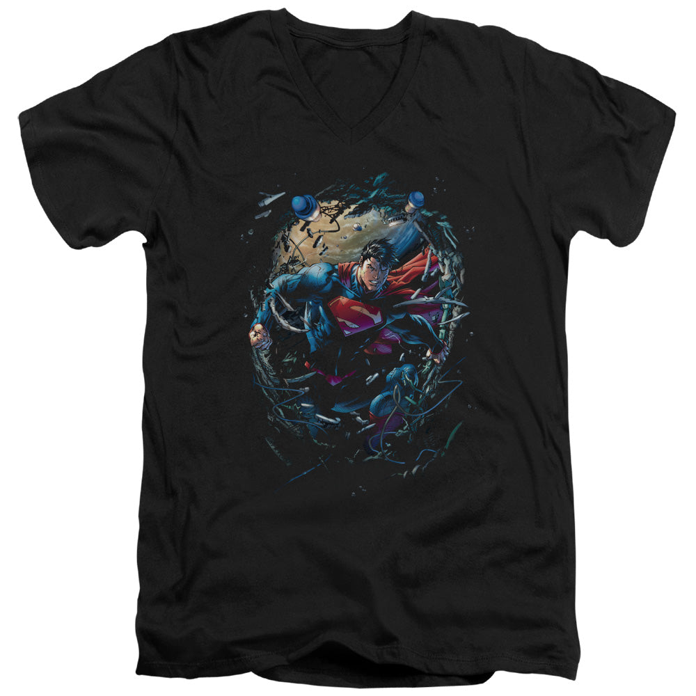 Superman Breaking Space V-Neck T-Shirt