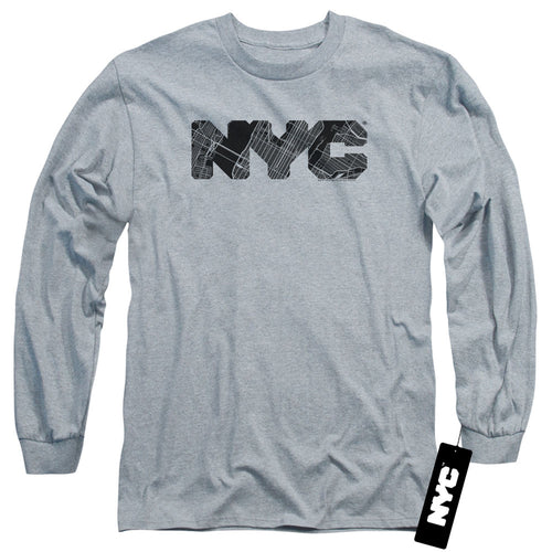 New York City Map Fill Long Sleeve T-Shirt