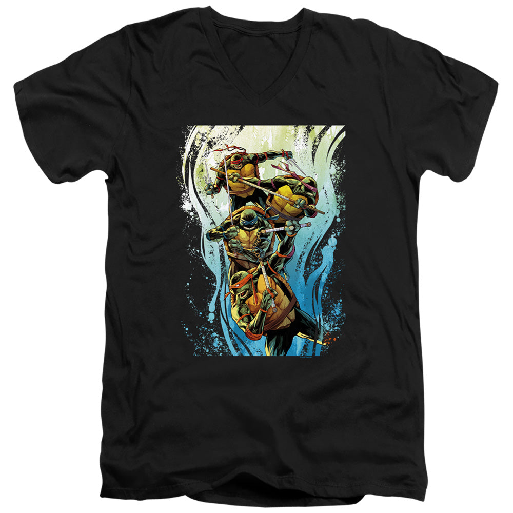 Teenage Mutant Ninja Turtles Cool Rainbow Warriors V-Neck T-Shirt
