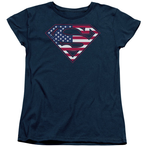Superman U S Shield Womens T-Shirt