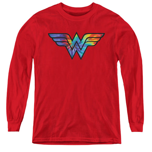 Wonder Woman Wonder Woman Tie Dye Logo Youth Long Sleeve T-Shirt