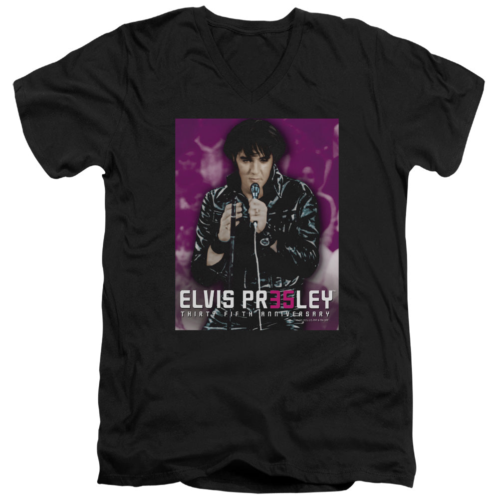 Elvis Presley 35 Leather V-Neck T-Shirt