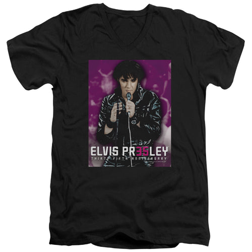 Elvis Presley 35 Leather V-Neck T-Shirt