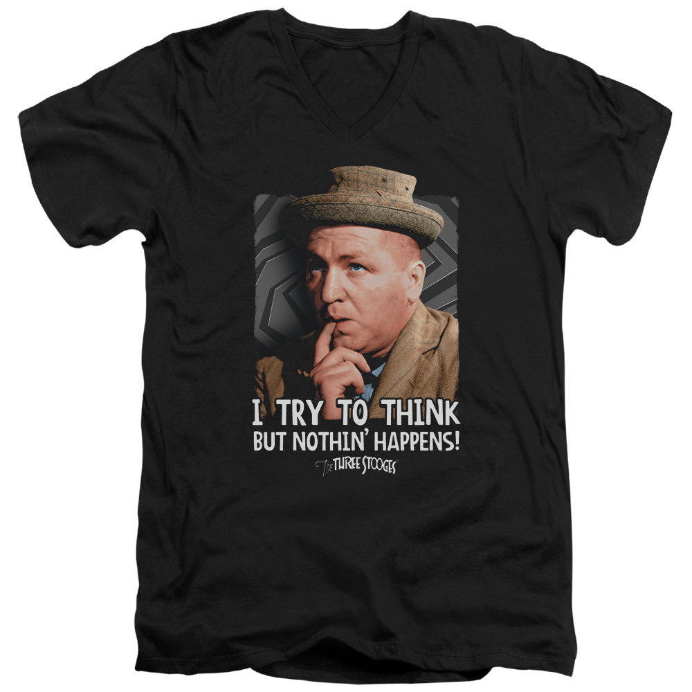 The Three Stooges I Try to Think V-Neck T-Shirt