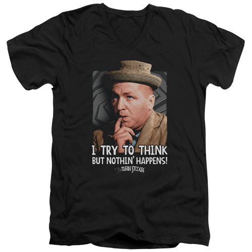 The Three Stooges I Try to Think V-Neck T-Shirt