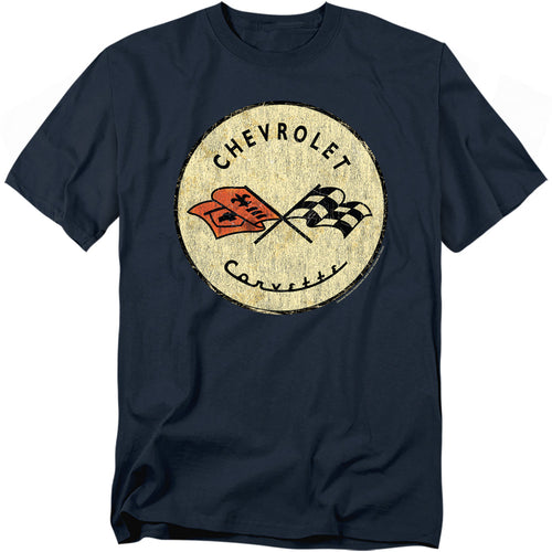 Chevy Old Vette Navy T-Shirt