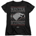 Game of Thrones Winter Is Coming Ugly Christmas Womens T-Shirt